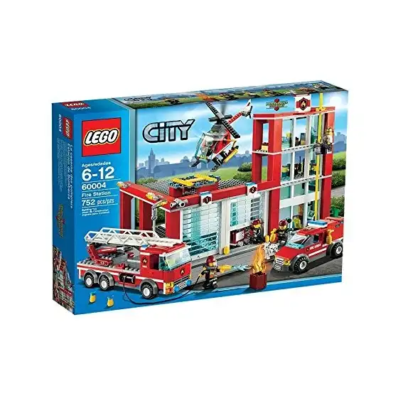 lego city caserne de pompiers set 60004 complet, sans boîte, sans notice