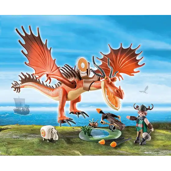 Playmobil Dragons 9461 Skaracchio avec Lanceur de Moutons