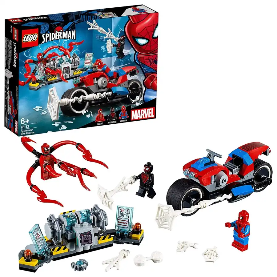 Marvel Spider-Man Moto araignée, véhicule avec figurine