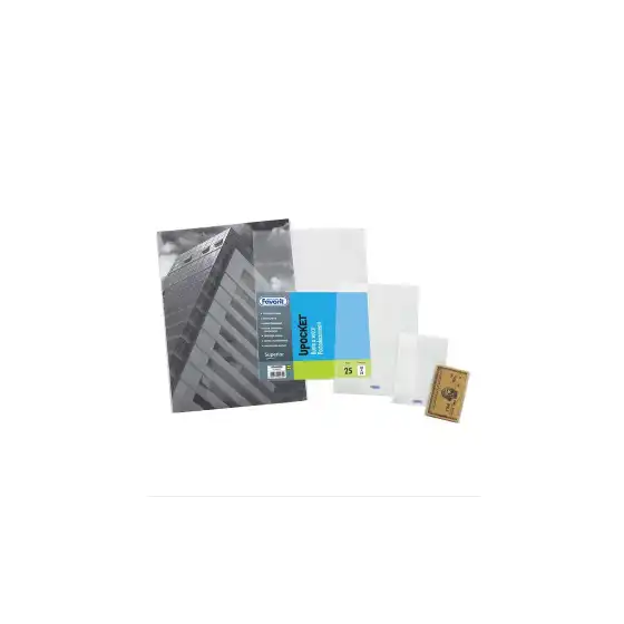 Envelopes without perforation Transparent Upocket 23x33 cm 100460107 pack of 25 Envelopes Favorit - 1