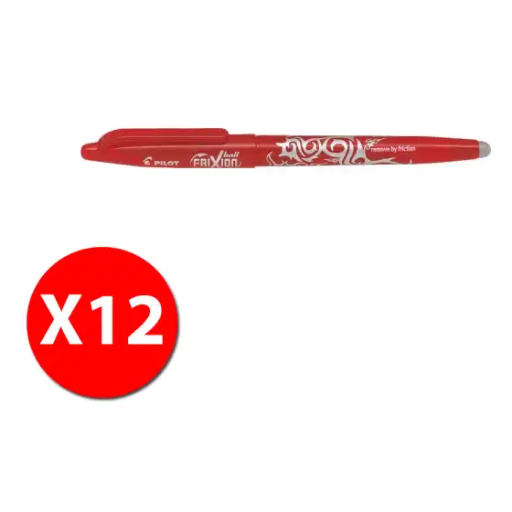 Pilot FriXion Ball 006662 - Roller inchiostro Gel - Rosso - Punta Media 0,7 mm - Conf. 12 pez Pilot - 4