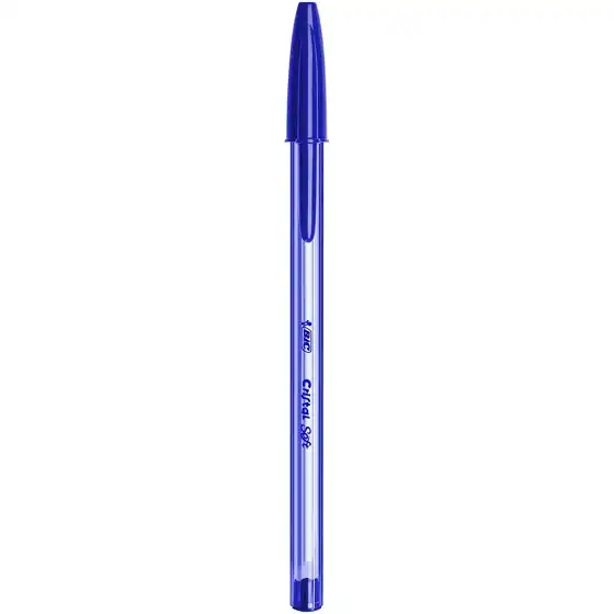 Penna a sfera con cappuccio Bic Cristal Soft blu - tratto 1,2 mm - fusto  blu (conf. 50)