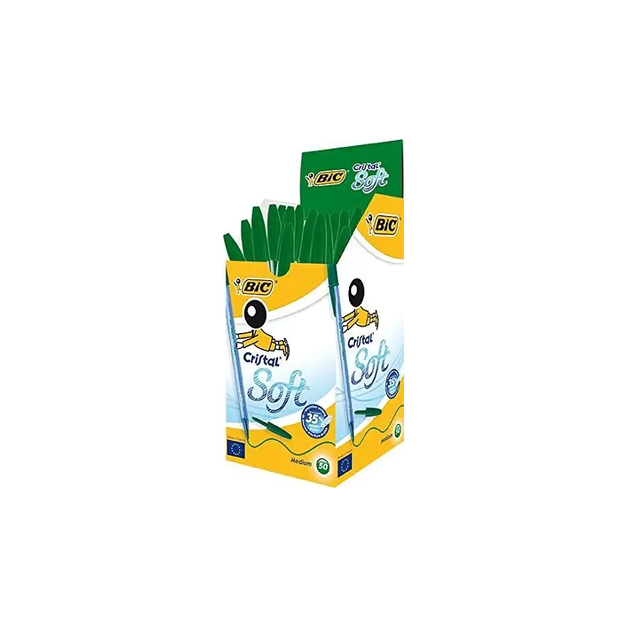 Bic 921219 - Penna a sfera Bic Cristal Soft - 1,2mm - Verde - Conf. 20 pz Bic - 1