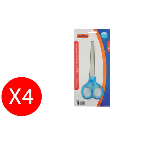 Steel scissors rounded tip 13cm assorted colors 4 pieces Originale - 1