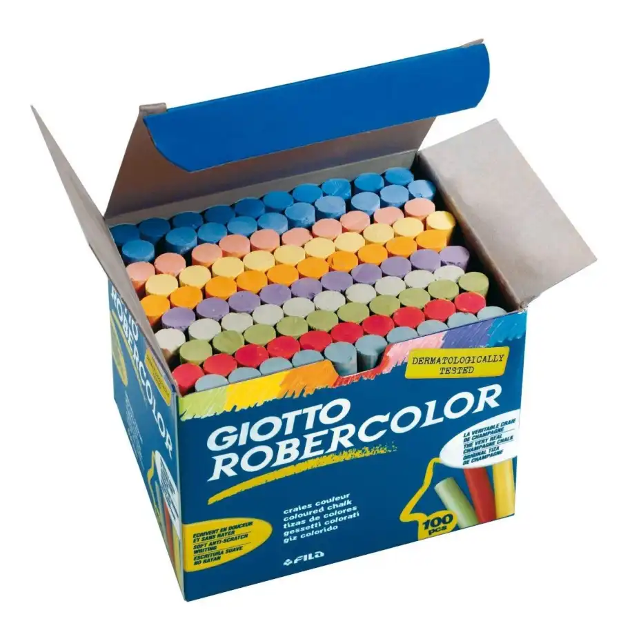 Giotto 53900 Robercolor - Per la classe - 100 gessi - Colori Assortiti Fila - 1