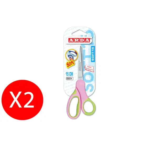 Arda Soft scissors ergonomic stainless steel 15cm 2 pieces Originale - 1