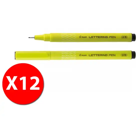 Pilot  - Lettering Pen 10 - Pennarello - Nero - Punta Fine - Conf. 12 pz Pilot - 2