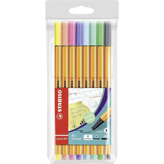 Stabilo - Penna fineliner point 88 - Colori Pastello ass. - Conf. 8 pz Stabilo - 1