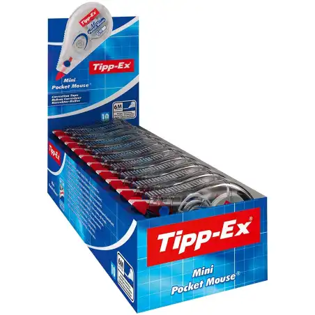 Bic 897770 Ruban correcteur Tipp-Ex Mini Pocket Mouse Britepix - Ruban 6 mx  5 mm - Présentoir 10 pcs