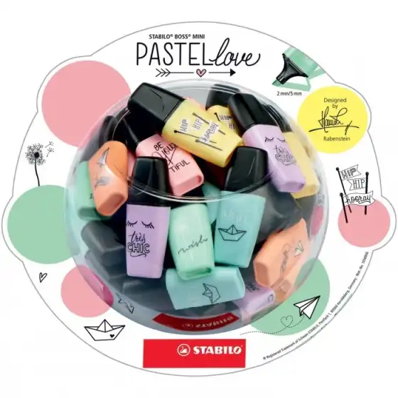 Stabilo 07/50-07- Espositore 60 pezzi Evidenziatore BOSS MINI Pastellove - 6 colori ass Stabilo - 2