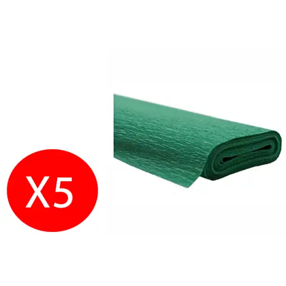 Cartotecnica Rossi Carta crespa decorativa Verde Scuro 180g/mq 50x250cm 5 Rotoli Originale - 1