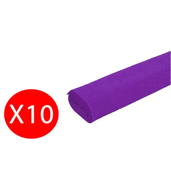 Cartotecnica rossi carta crespa decorativa Viola 60g/mq 50x250cm 10 Rotoli Originale - 1