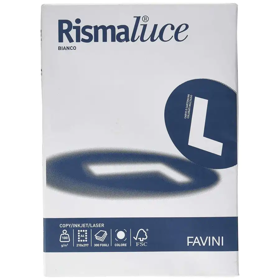 Risma Carta per stampa inchiostro/laser Formato A4 210x297mm 100 G/Mq 1 Risma 300 Fogli Cartotecnica Favini - 1