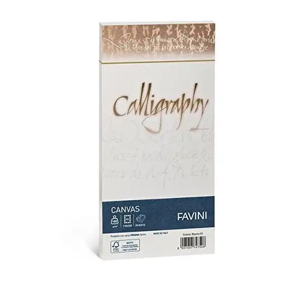 Calligraphy Album Canvas Paper Canvas Rough White 25 Sheets 100g / mq Cartotecnica Favini - 1