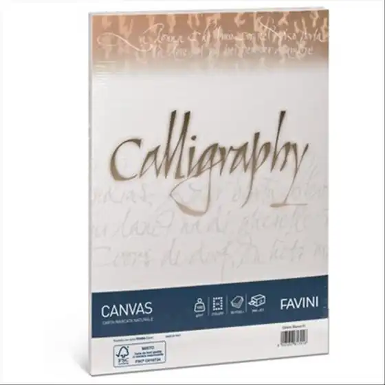 Calligraphy Album Canvas Paper Canvas Rough White 50 Sheets 210x297mm 100g / mq Cartotecnica Favini - 1