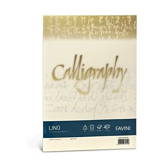 Album Calligraphy Ivory Linen Paper 50 Sheets A4 210x297mm 200g / mq Cartotecnica Favini - 1