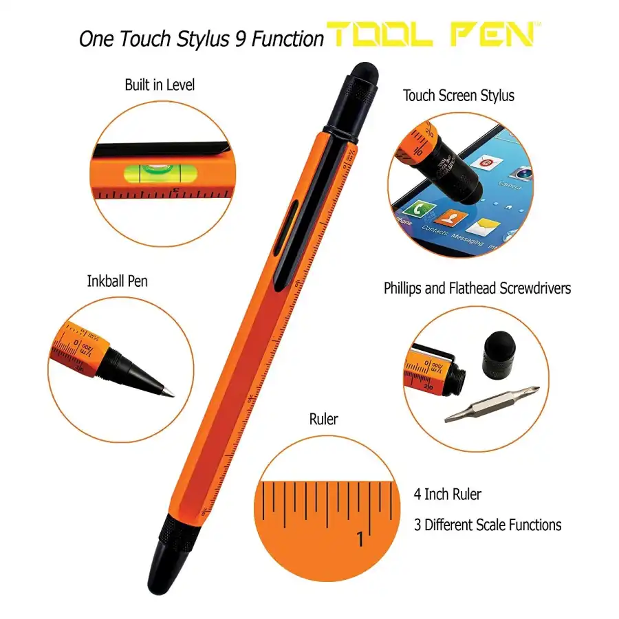 Monteverde 35294 Penna Roller Inkball Tool Pen - 9 funzioni - Arancio  Monteverde - 5