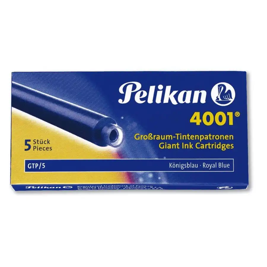 Pelikan Cartucce Penne stilografiche 4001  GTP/5  Blu Royal - 4 Confezioni da 5 pz Originale - 1