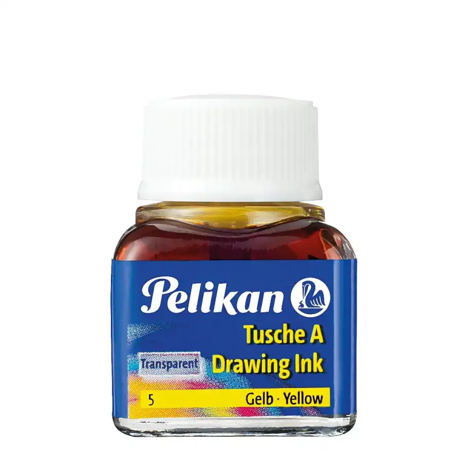 Pelikan 201541  - Inchiostro di China da disegno Tusche A - 10 ml - Giallo 523-05 - Conf. 10 pz  Originale - 1