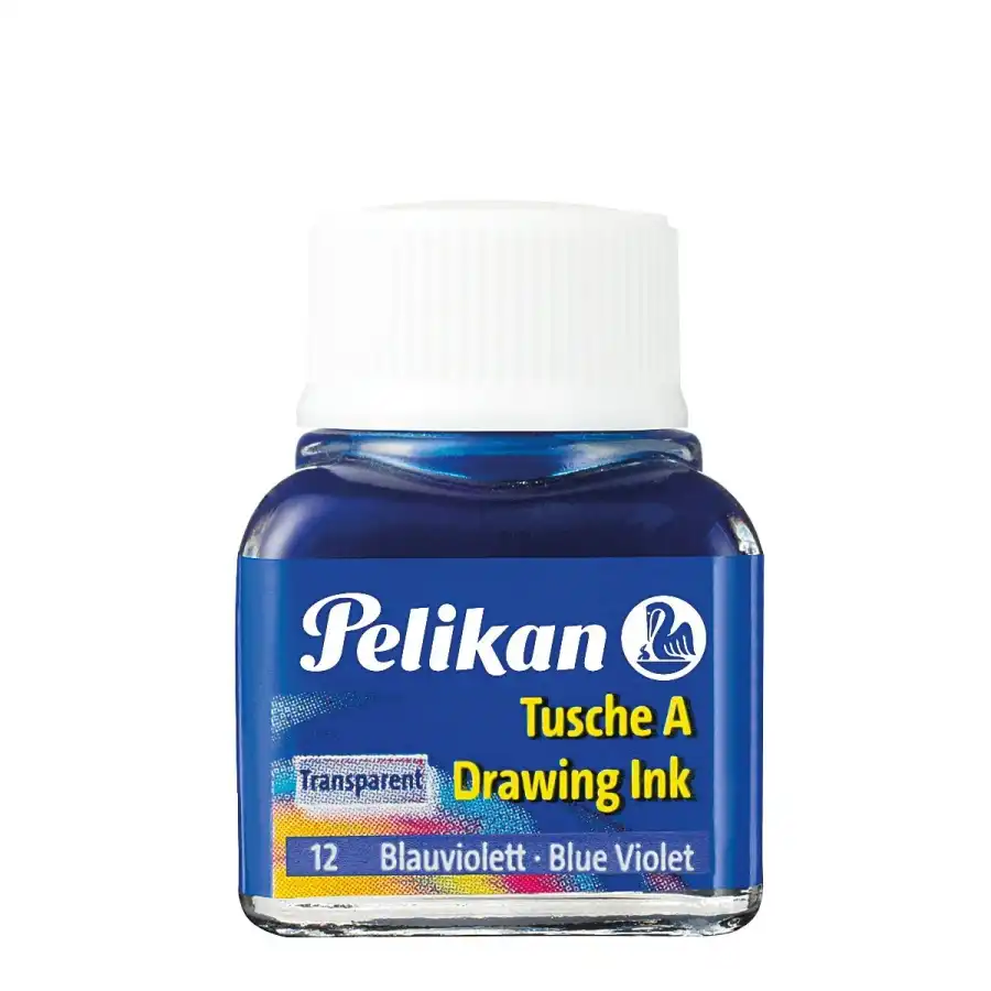 Pelikan - Inchiostro di China da disegno Tusche A - 10 ml - Viola/Blu 523-12 - Conf. 10 pz  Originale - 1