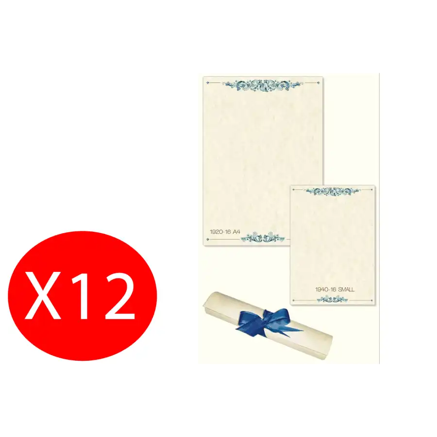 Papier Parchemin Ivoire A4 210x297mm 160g/m² Paquet de 12 Feuilles