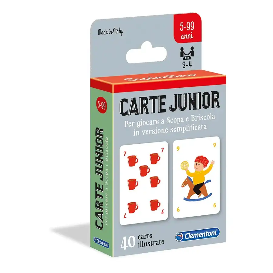 Carte Gioco Bambini Carte Junior Scopa e Briscola Semplificate 16173  Clementoni 5 Anni+