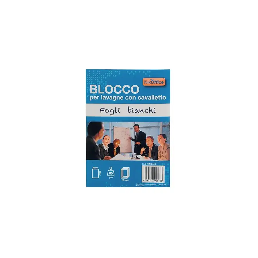 Blocco Fogli da Lavagna 68x95cm 20 Fogli Bianchi Lisci NikOffice - 2