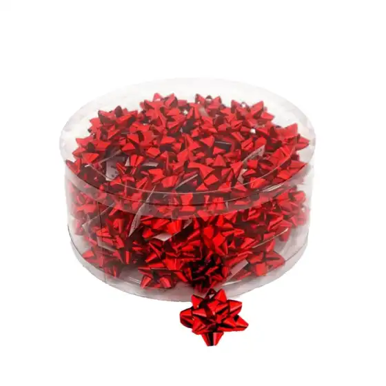 Microstelle Lux coccarda decorazione pacco regalo 5mm Diametro 25mm Rosse 100 pezzi Inab - 1