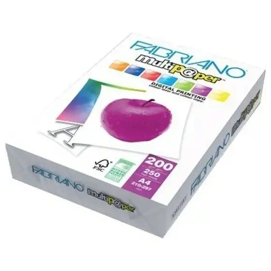 Fabriano Risma Carta per stampa inkjet/laser Formato A4 210x297mm 200g/Mq 1 Risma da 250 Fogli Originale - 1