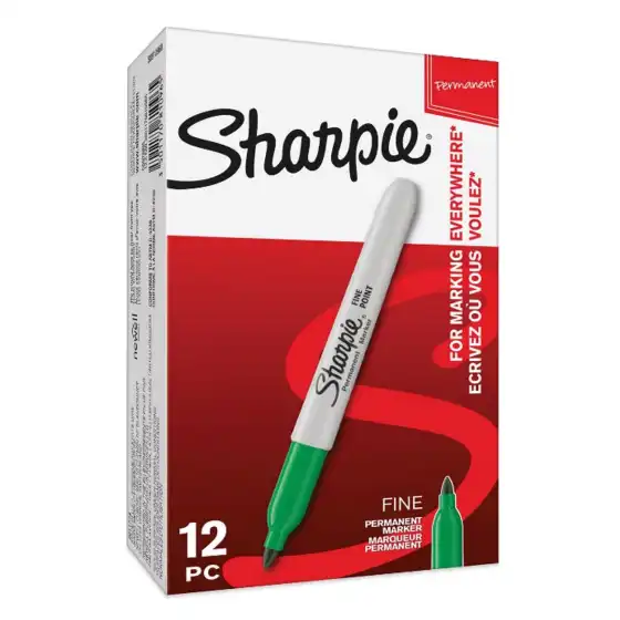 Pennarello Marker Sharpie fine - Punta Tonda - Verde - conf. 12 pz Sharpie - 5