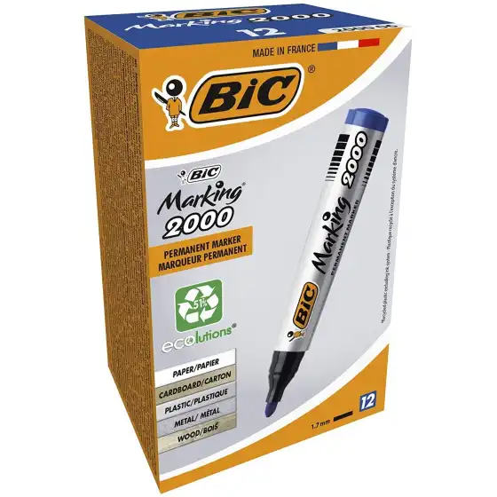 Marcatore permanente BIC 8209143 Marking 2000 - Blu - Punta tonda - Conf. 12 pezzi  Bic - 4