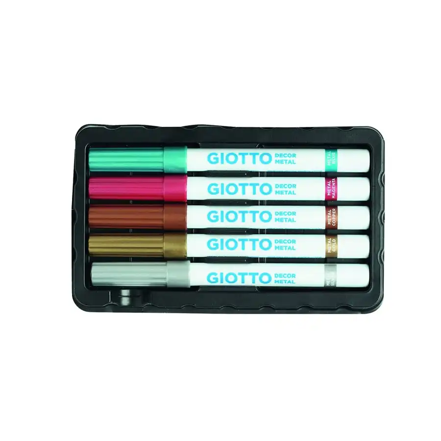 Giotto Decor Metal Multisurface Markers 5 Colors Pack Fila - 1