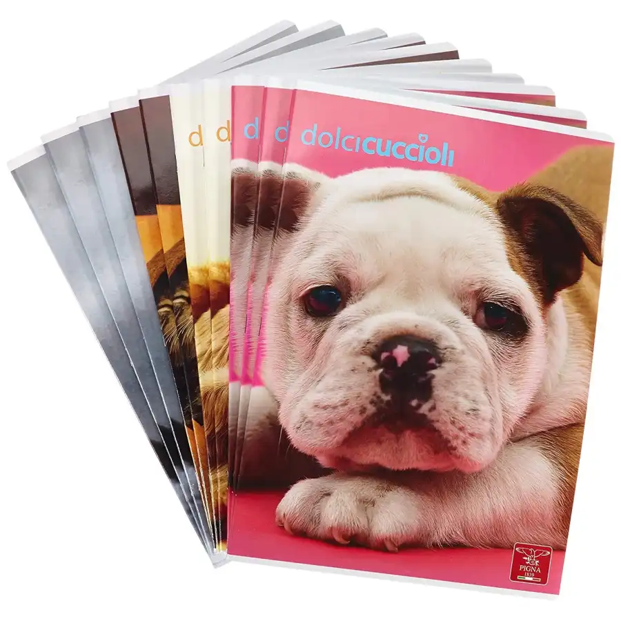 Maxi Notebook Pigna Sweet Puppies 02254370A - Striping A - Pack of 10 notebooks ass. Pigna - 3