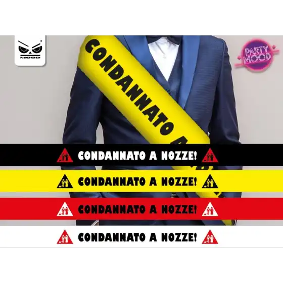 Fascia Uomo Addio al Celibato \" Condannato a Nozze \" ST4236 Colori Assortiti Mood - 1