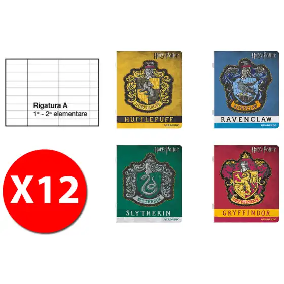 Maxi Quaderni Harry Potter Ass. S300062 - rig. A - 100gr  - Conf. 12 pz Gut - 1