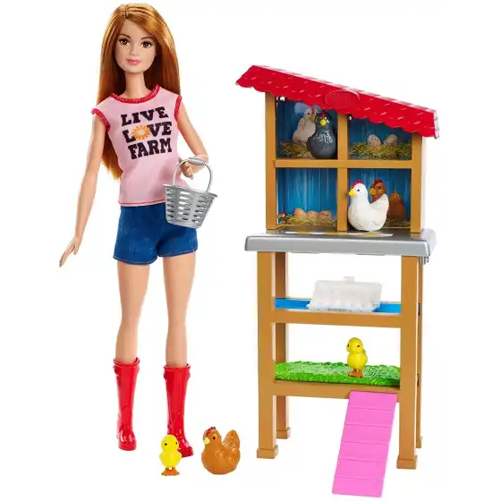 barbie tractor playset