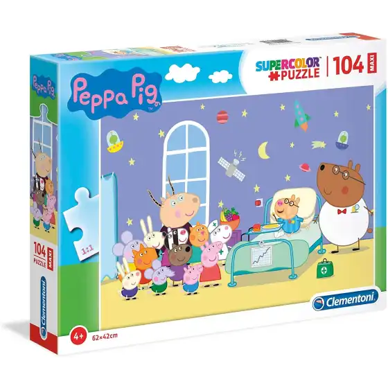 Peppa Pig Maxi Supercolor Puzzle 68 x 48cm 104 Pezzi 23735 Clementoni - 2