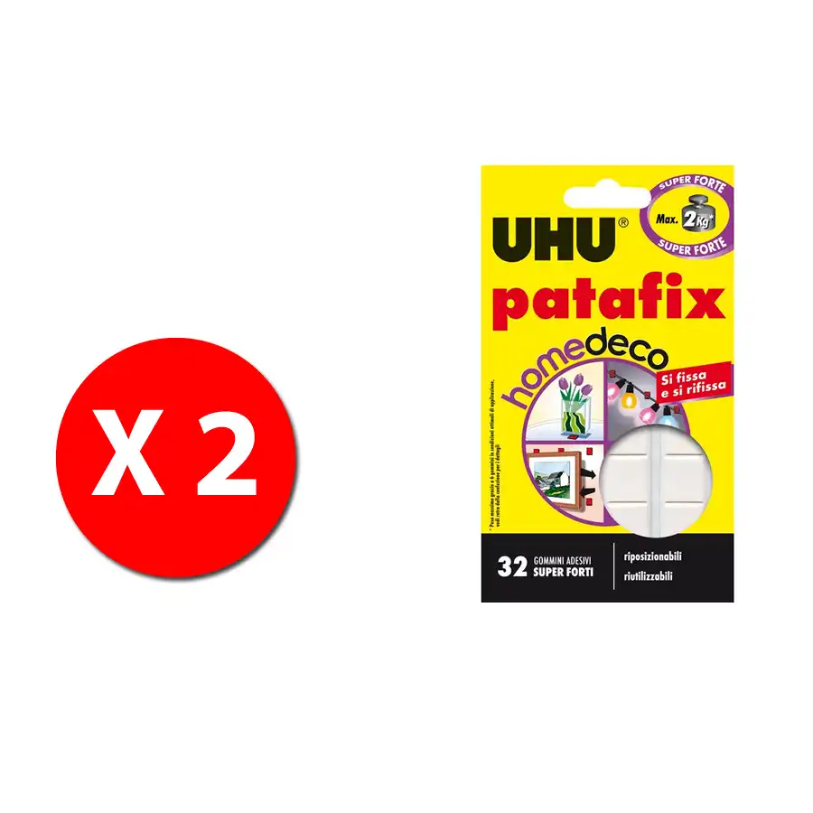 UHU Patafix Deco - Almohadillas adhesivas súper fuertes - 2 paquetes