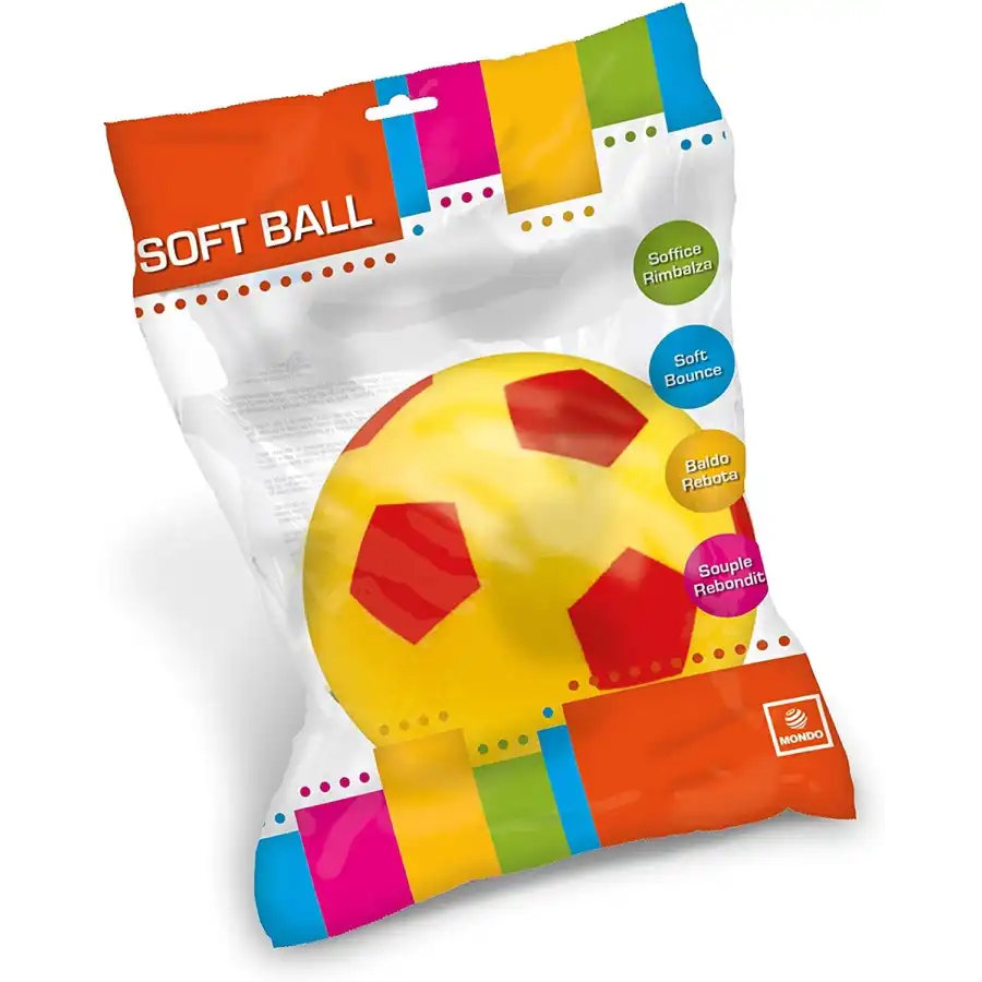 Pallone Calcio Diametro 140mm Soft Ball Colori Assortiti Mondo - 5