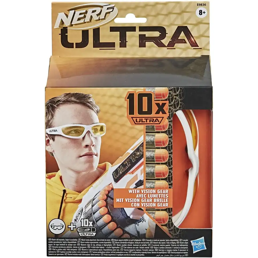 Nerf Ultra recharge 10 fléchettes et lunettes de protection