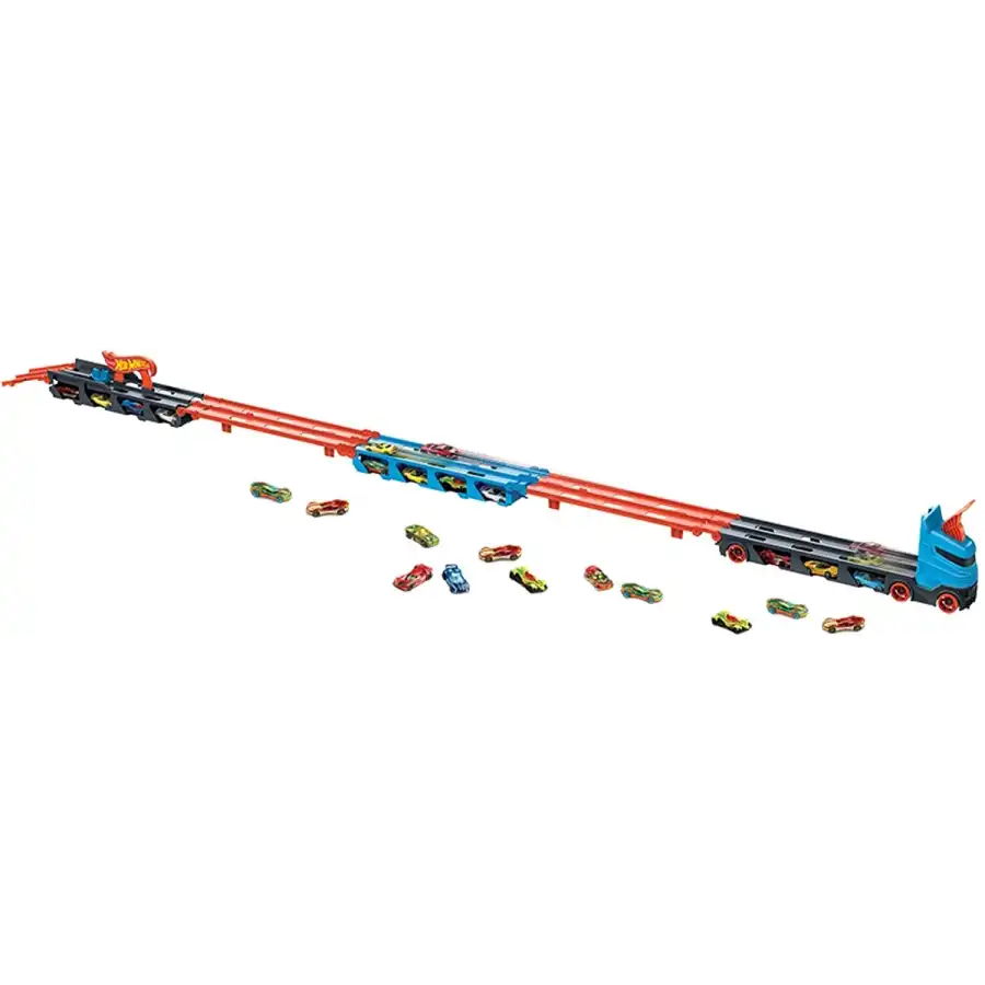 Hot Wheels Camion 2in1 Trasportatore e Pista GVG37 Mattel - 1