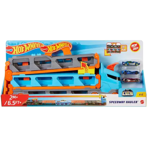 Hot Wheels Camion 2in1 Trasportatore e Pista GVG37 Mattel - 3