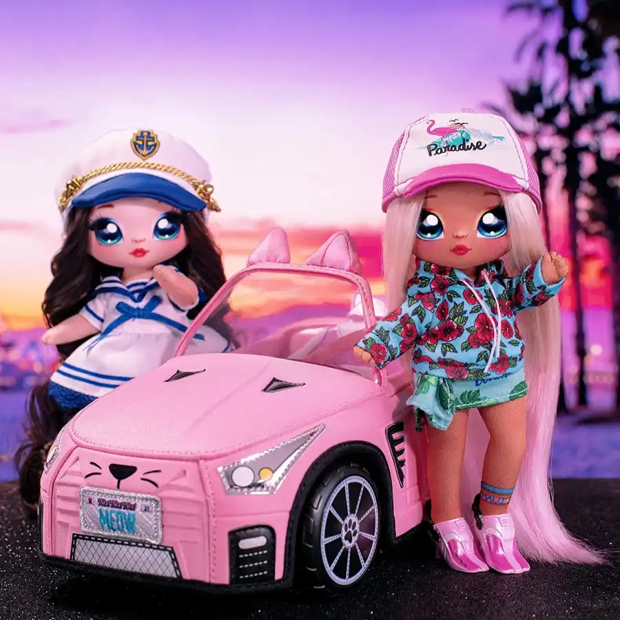 Voiture en peluche convertible Na Na Na Surprise pour poupées