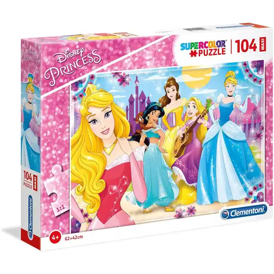 Disney Princess Supercolor Puzzle 104 Maxi Pezzi 23714 Clementoni - 1