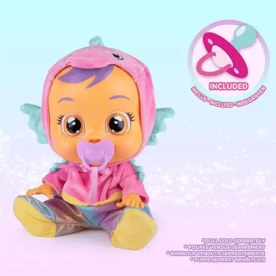 Cry Babies Pigiama Draghetto Rosa Marino con Ciuccio Imc Toys - 2