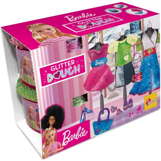 Barbie Glitter Dough Multipack 4 Vasetti Lisciani - 4