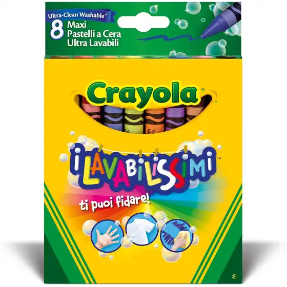 I Lavabilissimi Maxi Pastelli a Cera Ultra Lavabili 8 Pezzi Crayola - 1