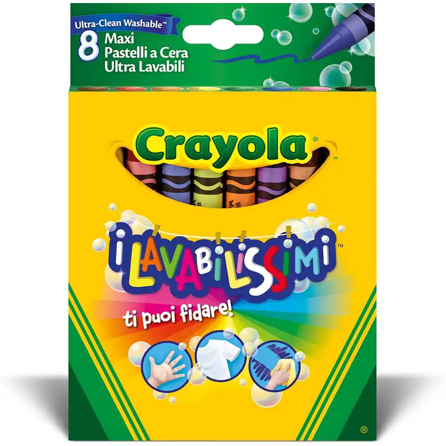 I Lavabilissimi Maxi Pastelli a Cera Ultra Lavabili 8 Pezzi Crayola - 1