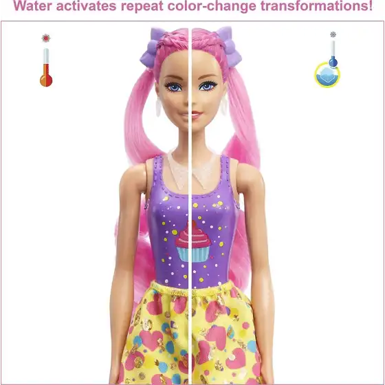 Barbie Color Reveal Glitter Bambola Capelli Rosa HBG41 Mattel - 3