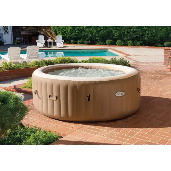 Piscina Pure SPA 4 Posti Bubble Massage 28476 196x71 cm con pompa riscaldatore e telo di copertura totale Intex - 1